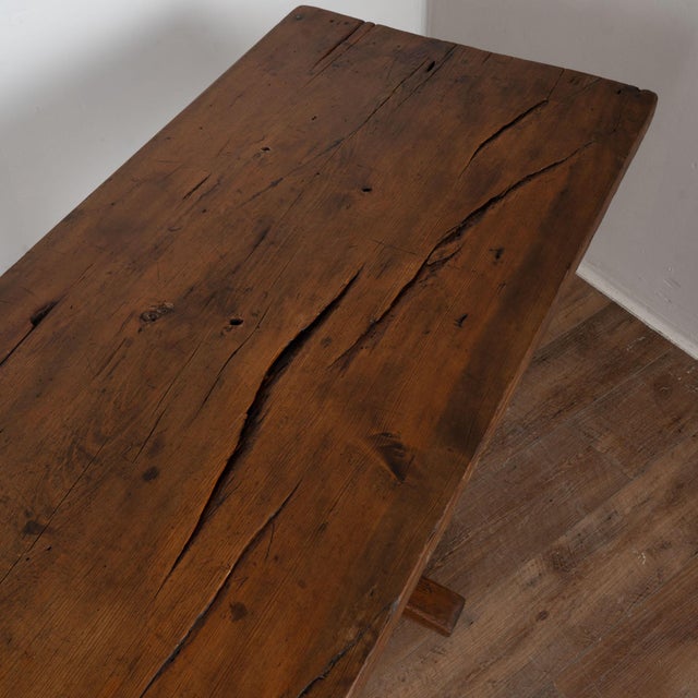 Brown Early 19th Century Swedish Dark Pine Console Table For Sale - Image 8 of 14