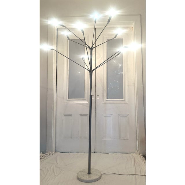 Mid-Century Modern 1950s Sputnik Floor Lamp With Marble Base Mid-Century Modern Italian Stilnovo Flos For Sale - Image 3 of 9