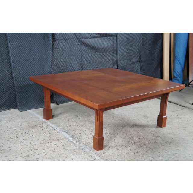 Late 20th Century Late 20th Century Artisan Mission Arts & Crafts Craftsman Style Cherry Coffee Cocktail Table 44" For Sale - Image 5 of 12