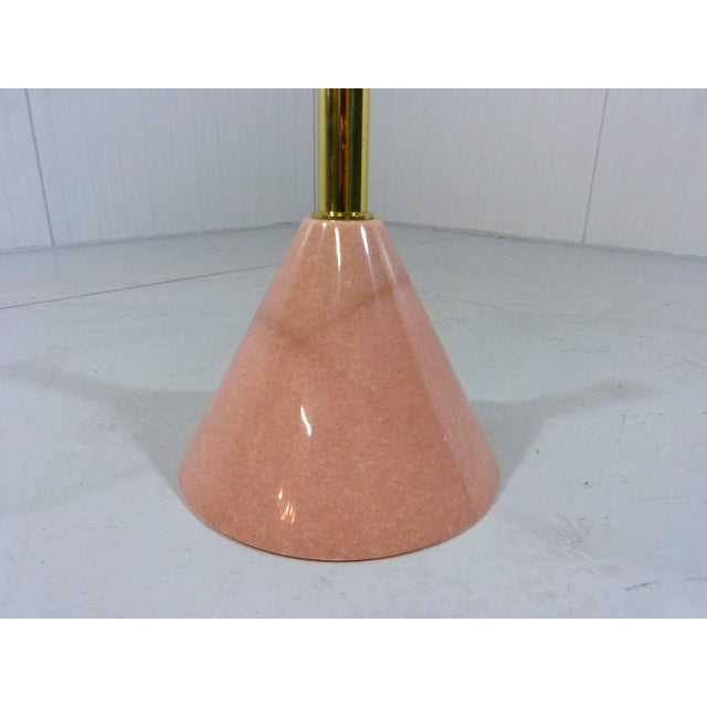 Metal Pink Natural Stone & Glass Side Table, Italy, 1980s For Sale - Image 7 of 17