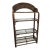Vintage Rattan and Glass Arched Fan Top Multi Shelf Etagere For Sale