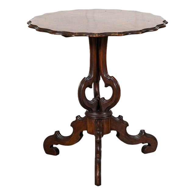 English Burr Walnut Side Table, 1870s For Sale