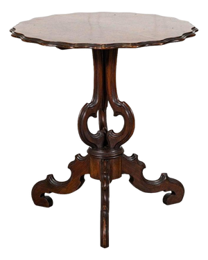 English Burr Walnut Side Table, 1870s