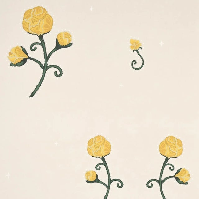 Schumacher x Backdrop Rhinestone Cowboy Wallpaper in Bright Yellow For Sale In New York - Image 6 of 6