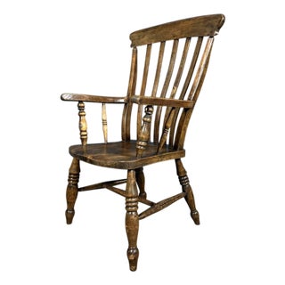 English Brown Windsor Armchair with High Back For Sale