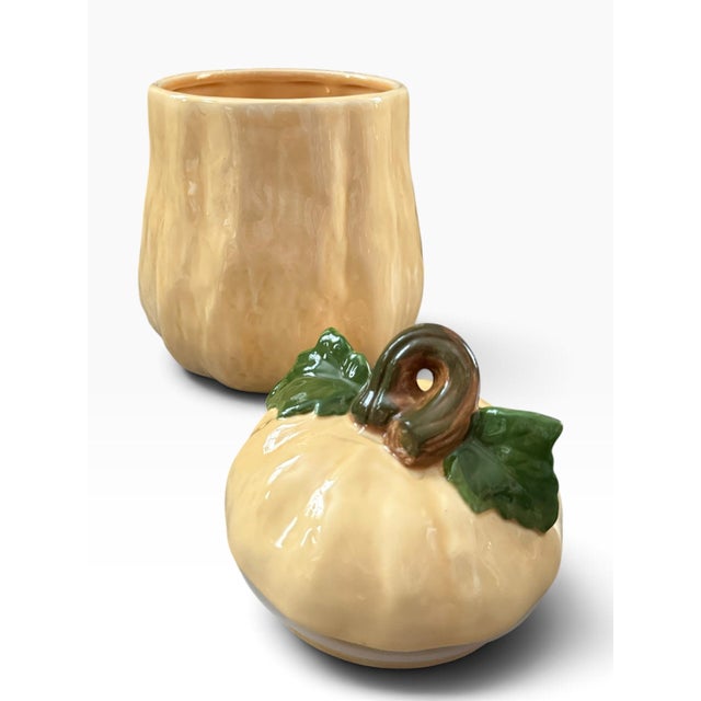 Vintage 1990 Hearth & Home Designs Squash Cookie Jar, Ceramic For Sale - Image 4 of 6