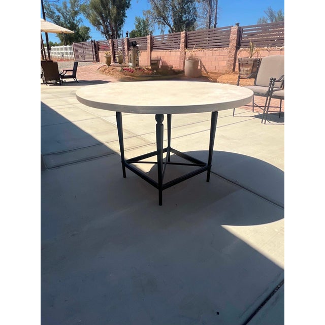 Michael Taylor Michael Taylor Designs Dining Chairs and 48” Round Table For Sale - Image 4 of 10
