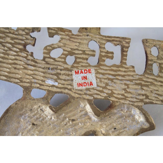 Metal Vintage "Home Sweet Home" Brass Geese Wall Key Holder For Sale - Image 7 of 7