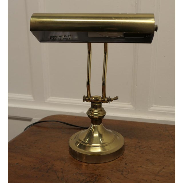 Art Deco Brass Adjustable Bankers Desk Lamp , 1960s For Sale - Image 9 of 9