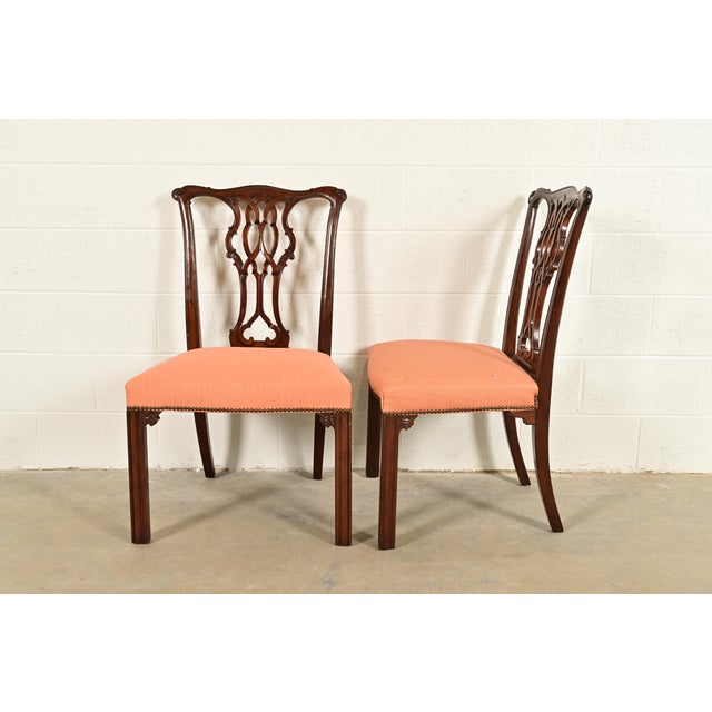 Baker Furniture Georgian Carved Mahogany Dining Chairs, Set of Six For Sale - Image 10 of 12