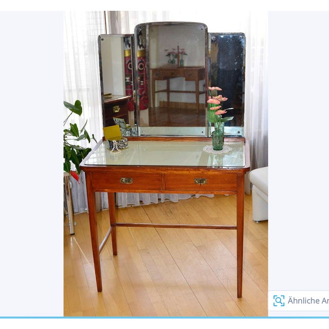Art Nouveau Dressing Table with Three-Part Mirror, 1920s For Sale - Image 15 of 15