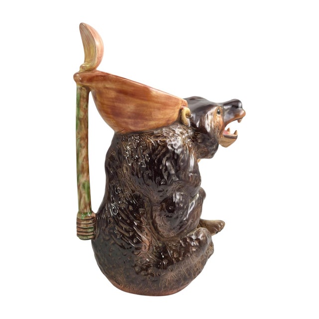 Antique English Majolica Graduated Bear Syrup Jugs by Joseph Holdcroft, 1875, Set of 3 For Sale - Image 9 of 18