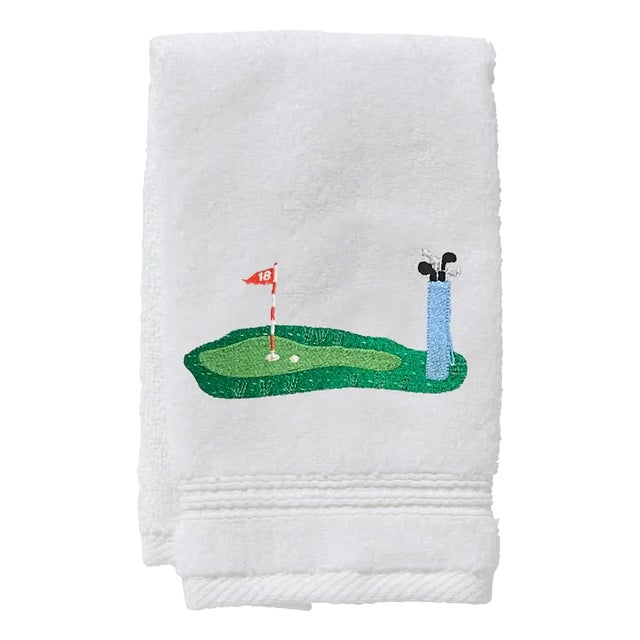 Putting Green Terry Guest Towel, Embroidered For Sale