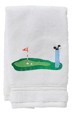 Putting Green Terry Guest Towel, Embroidered