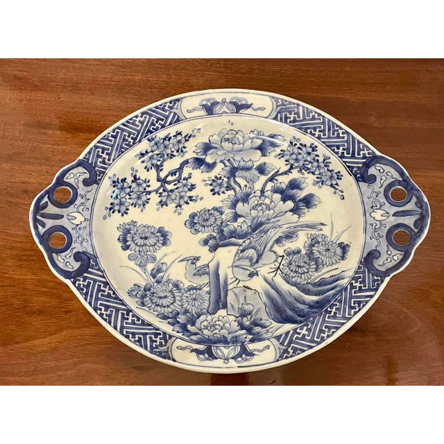Antique Japanese Blue and White Imari Dish, 1900s For Sale - Image 14 of 14
