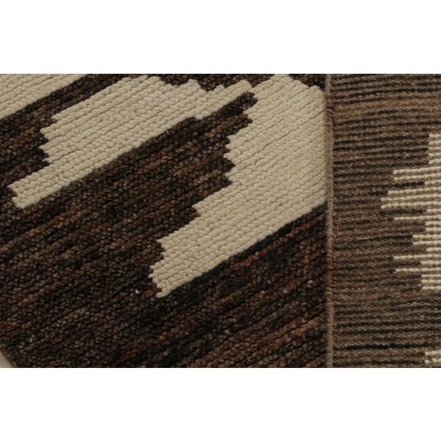 Textile Rug & Kilim’s Moroccan Style Rug in Beige and Brown Geometric Patterns For Sale - Image 7 of 8
