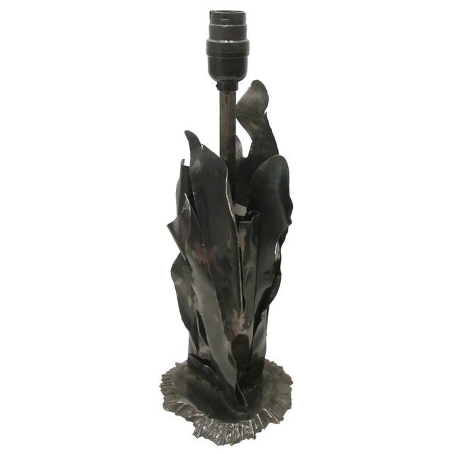 Late 20th Century Artist Created Custom Organic Steel Table Lamp With Shade For Sale - Image 5 of 8