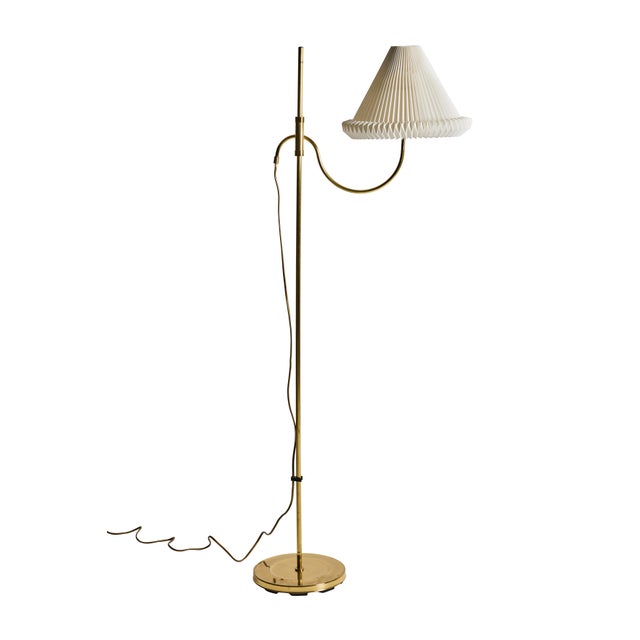 Metal Floor Lamp in Brass with Adjustable Height from Abo Randers, Denmark, 1960s For Sale - Image 7 of 7