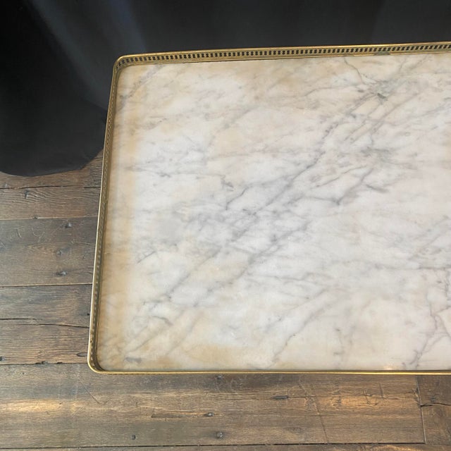 French Louis XVI Marble Top Coffee Table or Cocktail Table For Sale - Image 9 of 10
