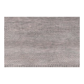 9' x 12' Savannah Hand Knotted Modern Grey Wool & Silk Rug For Sale