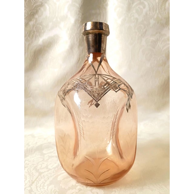1930s Hollywood Regency Pink Cambridge Glass Gin Decanter For Sale In Savannah - Image 6 of 11