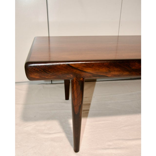1950s Scandinavian Modern J. Linde Rosewood Extending Coffee Table – Restored Beauty For Sale In Sacramento - Image 6 of 11