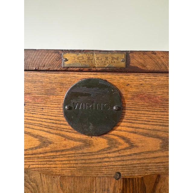 Wood Antique Hamilton 24 Drawer Printer’s Flat File Industrial Cabinet C. 1920-1930 For Sale - Image 7 of 15