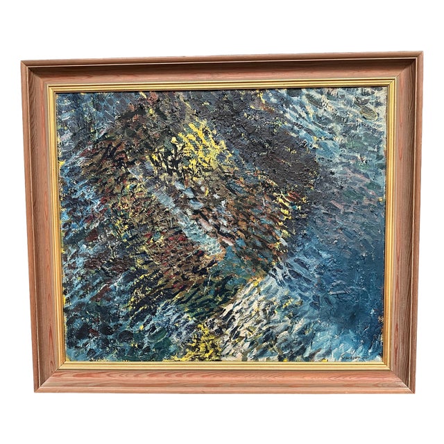 Valter Gibson, Composition, 1961, Oil on Canvas, Framed For Sale