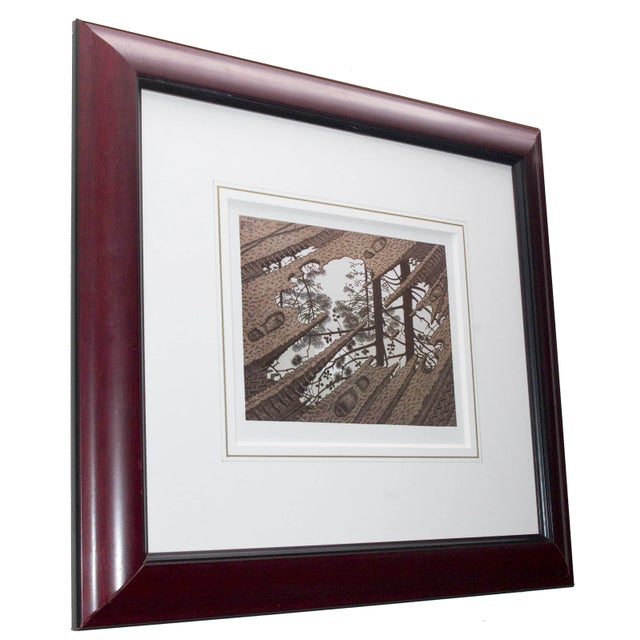 1945 lithograph titled Forest by M.C. Escher. Dutch born Escher was a well known graphic artist know for his mathematical...