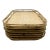 Vintage Boho Woven Rattan & Bamboo Stacked Serving Trays - Set of 8 For Sale
