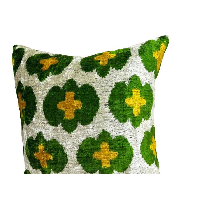 Velvet Silk Cushion Cover with Floral Design, 2000s For Sale - Image 10 of 11