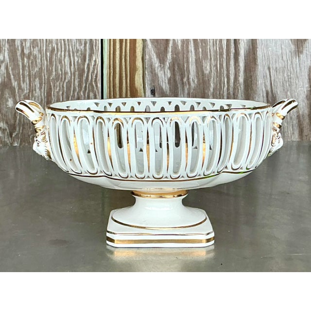 Vintage Italian Impero crater urn, showcasing a classic urn shape with ornate handles and intricate detailing, a stunning...