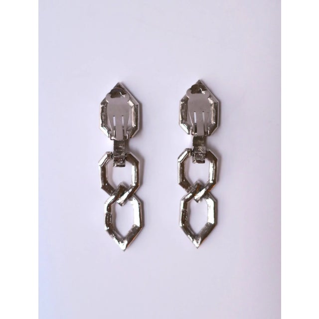 Vintage Kenneth Jay Lane Faux Diamond Dangle Earrings, Pair For Sale - Image 11 of 12