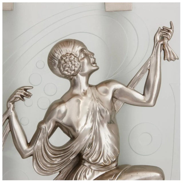 Metal French Art Deco Dancing Ladies Wall Sconces - A Pair For Sale - Image 7 of 7