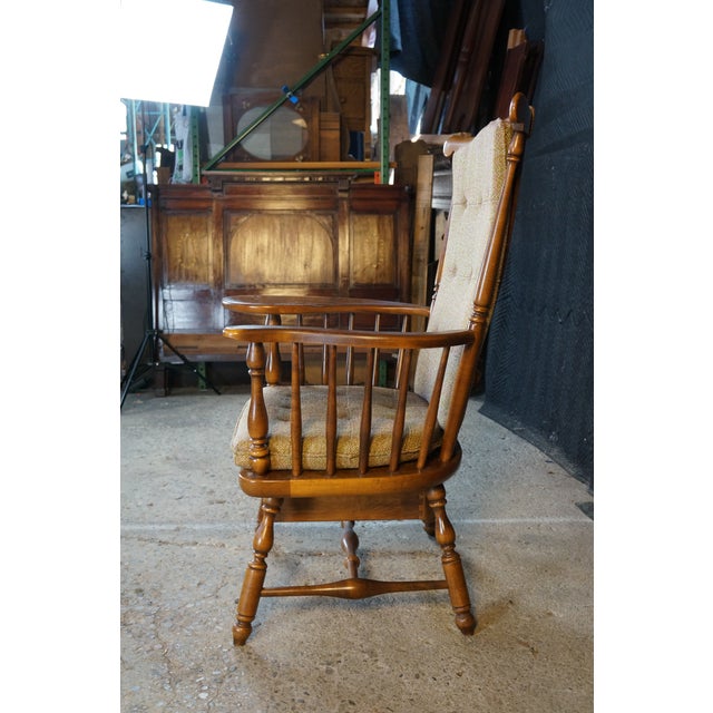 1960's Heywood Wakefield Windsor Back Maple Writing Desk Arm Chair With Drawer For Sale - Image 17 of 18