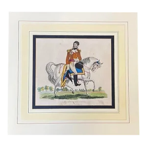 Napoleonic Wars “The Prince of Saxe Cobourg” Hand Colored Engraving C.1815
