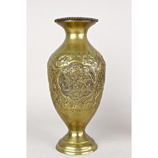 Antique Biedermeier Chased Brass Vases, 1860, Set of 2 For Sale - Image 4 of 18
