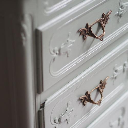Wood Narrow Louis XV Style Chest of Drawers, 1950s For Sale - Image 7 of 13