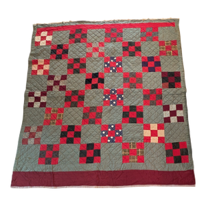 Vintage Country Style Handmade Block Quilt