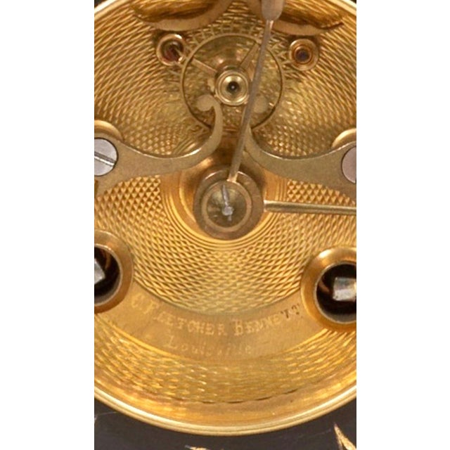 Antique Samuel Marti French Rouge Marble &Bronze 8 Day Mantle Clock Garniture For Sale In Cleveland - Image 6 of 14