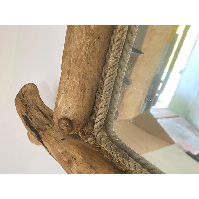 Driftwood and Rope Mirror in Grey Color, France, 1970s For Sale - Image 6 of 15