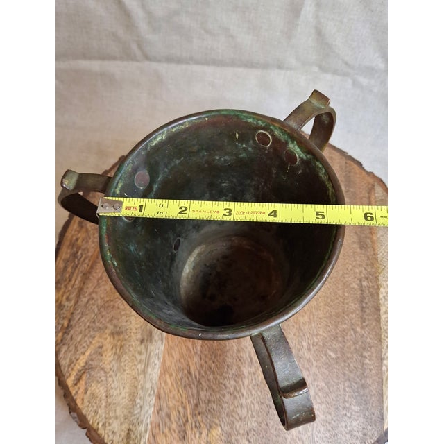 Antique Russian Imperial Copper Netilat Yadayim Cup 3 Handle Judaica Moscow Mark For Sale - Image 17 of 18