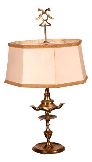 Antique Spanish Bronze Oil Lamp, 1700s