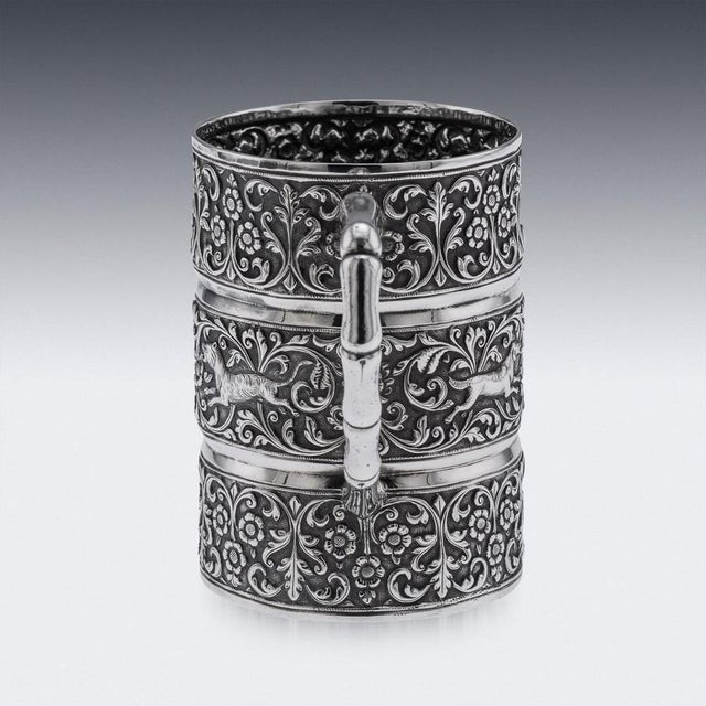 Antique Indian Kutch Silver Mug, 1890 For Sale - Image 4 of 18