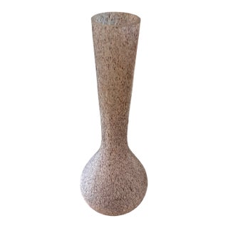 Vintage Frosted Art Glass Vase Organic Modern Vase For Sale