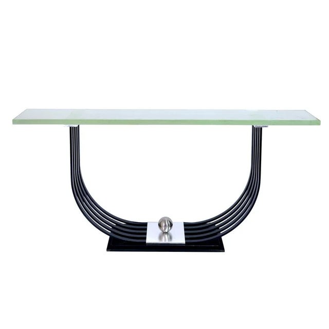 Art Deco Console Table with Iron Mount, France, 1930s For Sale - Image 3 of 8