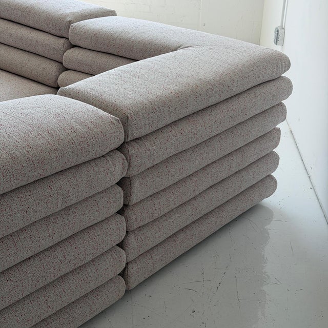 Eggshell 1980s Monumental Stacked Modular Sectional For Sale - Image 8 of 12