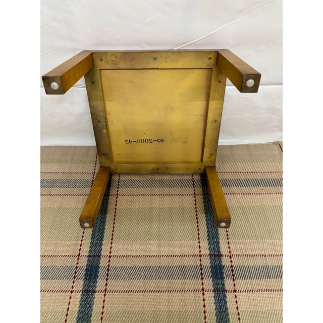 Tan Vintage Heritage Henredon Fine Furniture Parsons Side Table For Sale - Image 8 of 9