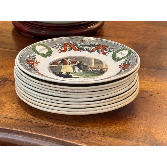 Circa 1840s Creil Et Montereau Political Portrait Plates- Set of 10 For Sale - Image 4 of 9