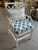 Nautical Late 20th Century Painted Bamboo Chair With Nautical Cushion and Lumbar Pillow For Sale - Image 3 of 11